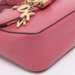 Pre Owned DKNY Pink Leather Small Elisa Crossbody Bag
