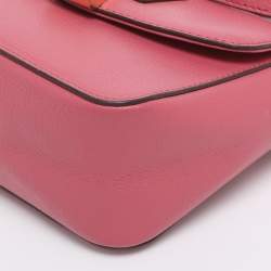 Pre Owned DKNY Pink Leather Small Elisa Crossbody Bag