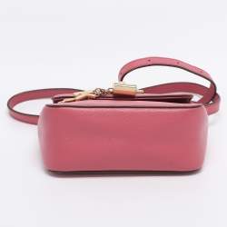 Pre Owned DKNY Pink Leather Small Elisa Crossbody Bag