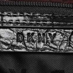 Pre Owned DKNY Burgundy Croc Embossed Leather Chain Tote