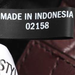 Pre Owned DKNY Burgundy Croc Embossed Leather Chain Tote