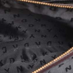 Pre Owned DKNY Burgundy Croc Embossed Leather Chain Tote