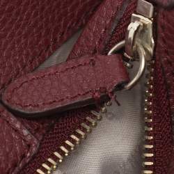 Pre Owned Dkny Beige/Burgundy Canvas and Leather Tote