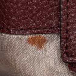 Pre Owned Dkny Beige/Burgundy Canvas and Leather Tote