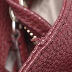 Pre Owned Dkny Beige/Burgundy Canvas and Leather Tote