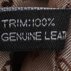 Pre Owned DKNY Beige/Tan Canvas and Croc Embossed Leather Top Handle Bag