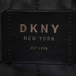 Pre Owned DKNY Black Croc Embossed Leather Cooper Satchel