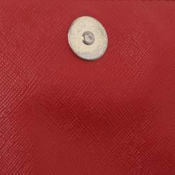 Pre Owned DKNY Beige/Red Canvas and Leather Chain Shoulder Bag