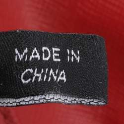 Pre Owned DKNY Beige/Red Canvas and Leather Chain Shoulder Bag