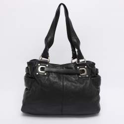 Pre Owned Dkny Black Leather Satchel
