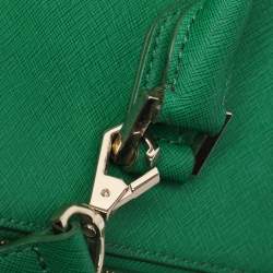 Pre Owned DKNY Green Saffiano Leather Robinson Double Zip Tote