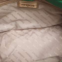 Pre Owned DKNY Green Saffiano Leather Robinson Double Zip Tote