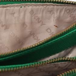 Pre Owned DKNY Green Saffiano Leather Robinson Double Zip Tote