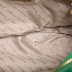 Pre Owned DKNY Green Saffiano Leather Robinson Double Zip Tote