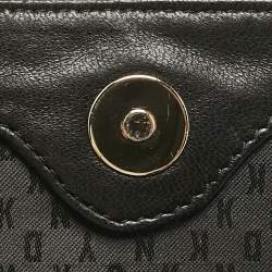 Pre Owned DKNY Black Quilted Leather Flap Chain Crossbody Bag