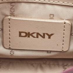 Pre Owned حقيبة يد دي كي أن واي فلاب بمقبض علوي جلد منقوش بنقشة جلد التمساح بورغندي