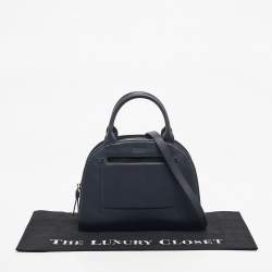 Pre Owned DKNY Blue Leather Logo Satchel
