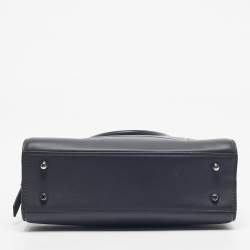 Pre Owned DKNY Blue Leather Logo Satchel