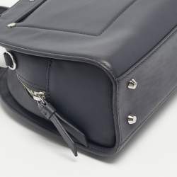 Pre Owned DKNY Blue Leather Logo Satchel