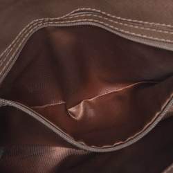 Pre Owned DKNY Brown/Beige Signature Canvas And Leather Chain Shoulder Bag