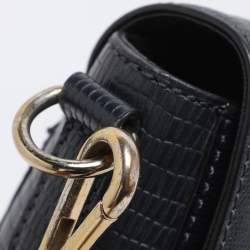 Pre Owned DKNY Navy Blue Lizard Embossed Leather Bryant Crossbody Bag