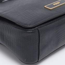 Pre Owned DKNY Navy Blue Lizard Embossed Leather Bryant Crossbody Bag