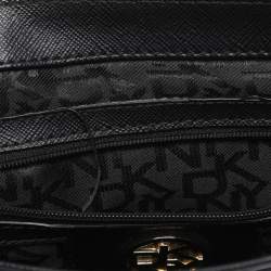 Pre Owned DKNY Navy Blue Lizard Embossed Leather Bryant Crossbody Bag