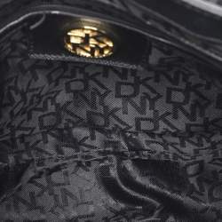 Pre Owned DKNY Navy Blue Lizard Embossed Leather Bryant Crossbody Bag