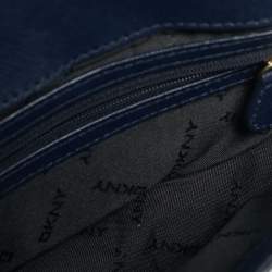 Pre Owned DKNY Navy Blue Leather Bryant Park Flap Crossbody Bag
