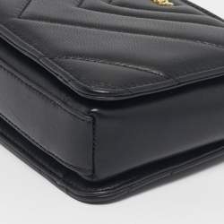 Pre Owned DKNY Black Leather Veronica Chain Clutch