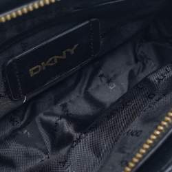 Pre Owned DKNY Black Leather Veronica Chain Clutch