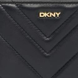 Pre Owned DKNY Black Leather Veronica Chain Clutch