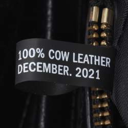 Pre Owned DKNY Black Leather and Croc Embossed Leather Top Handle Bag