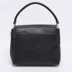 Pre Owned DKNY Black Leather and Croc Embossed Leather Top Handle Bag