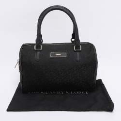 Pre Owned DKNY Black Canvas and Leather Satchel