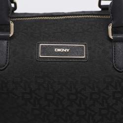 Pre Owned DKNY Black Canvas and Leather Satchel