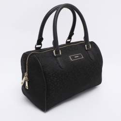 Pre Owned DKNY Black Canvas and Leather Satchel