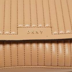 Pre Owned DKNY Beige Quilted Leather Gansevoort Crossbody Bag