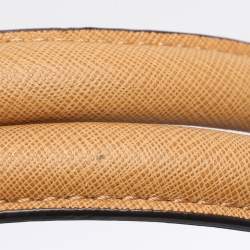 Pre Owned Dkny Brown/Mustard Canvas and Leather Dome Satchel