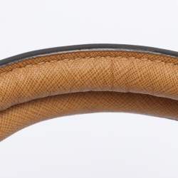 Pre Owned Dkny Brown/Mustard Canvas and Leather Dome Satchel