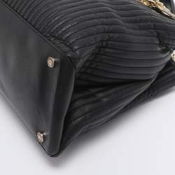 Pre Owned DKNY Black Quilted Leather Chain Tote