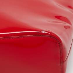 Pre Owned DKNY Red Patent Leather Chain Tote