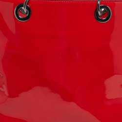 Pre Owned DKNY Red Patent Leather Chain Tote