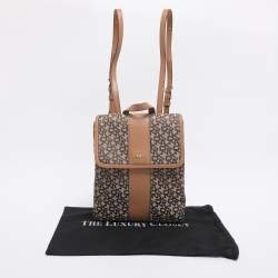 Pre Owned Dkny Beige Signature Canvas and Leather Backpack
