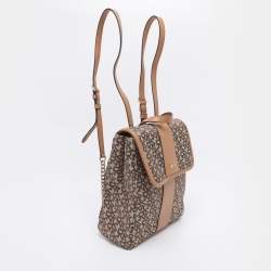 Pre Owned Dkny Beige Signature Canvas and Leather Backpack