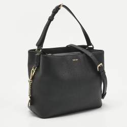 Pre Owned DKNY Black Leather Bryant Park Bucket Bag