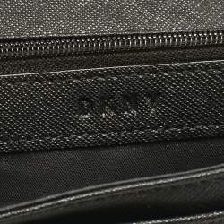 Pre Owned DKNY Black Leather Continental Flap Wallet
