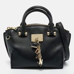 Pre Owned DKNY Black Leather Mini Elissa Satchel