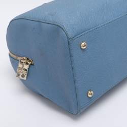 Pre Owned DKNY Blue Saffiano Leather Boston Bag