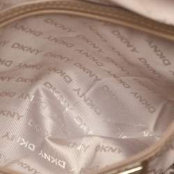 Pre Owned DKNY Blue Saffiano Leather Boston Bag